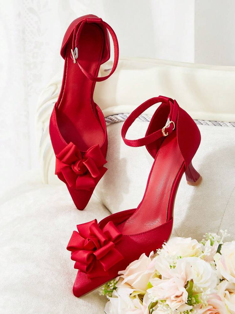 CUCCOO HITCHD Women's Vintage Embroidered Pointy Toe High Heel Slingback Shoes Summer Shoes Summer Break Easter Prom Heels For Christmas Elegant Shoes Wedding Shoes Summer Shoes Bride Shoes