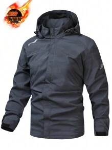 Gym Rark Boyfriend Style Men's Casual Zipper Front Drawstring Hooded Sports Jacket - Black - View 1