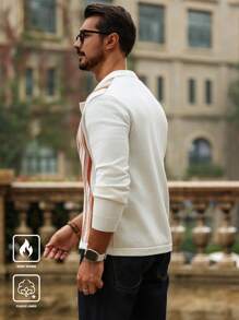 Manfinity CityGents Áo khoác cardigan sọc khối màu thường ngày cho nam, Áo khoác cardigan sọc khối màu thường ngày mùa thu/đông, Quà tặng cho chồng, bạn trai - Nhiều màu - Xem 2