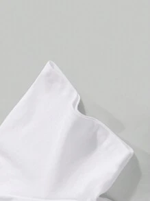 Manfinity EMRG 男士 T 恤，男士青春街头风格卡通图案印花宽松白色短袖 T 恤，正反面双面图案印花，图案 T 恤，趣味 T 恤，白色男士 T 恤 - 白色 - 查看 4