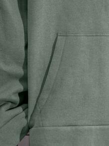 RueChic Cotton Men Letter Printed Regular Hoodie Set - Army Green - View 4