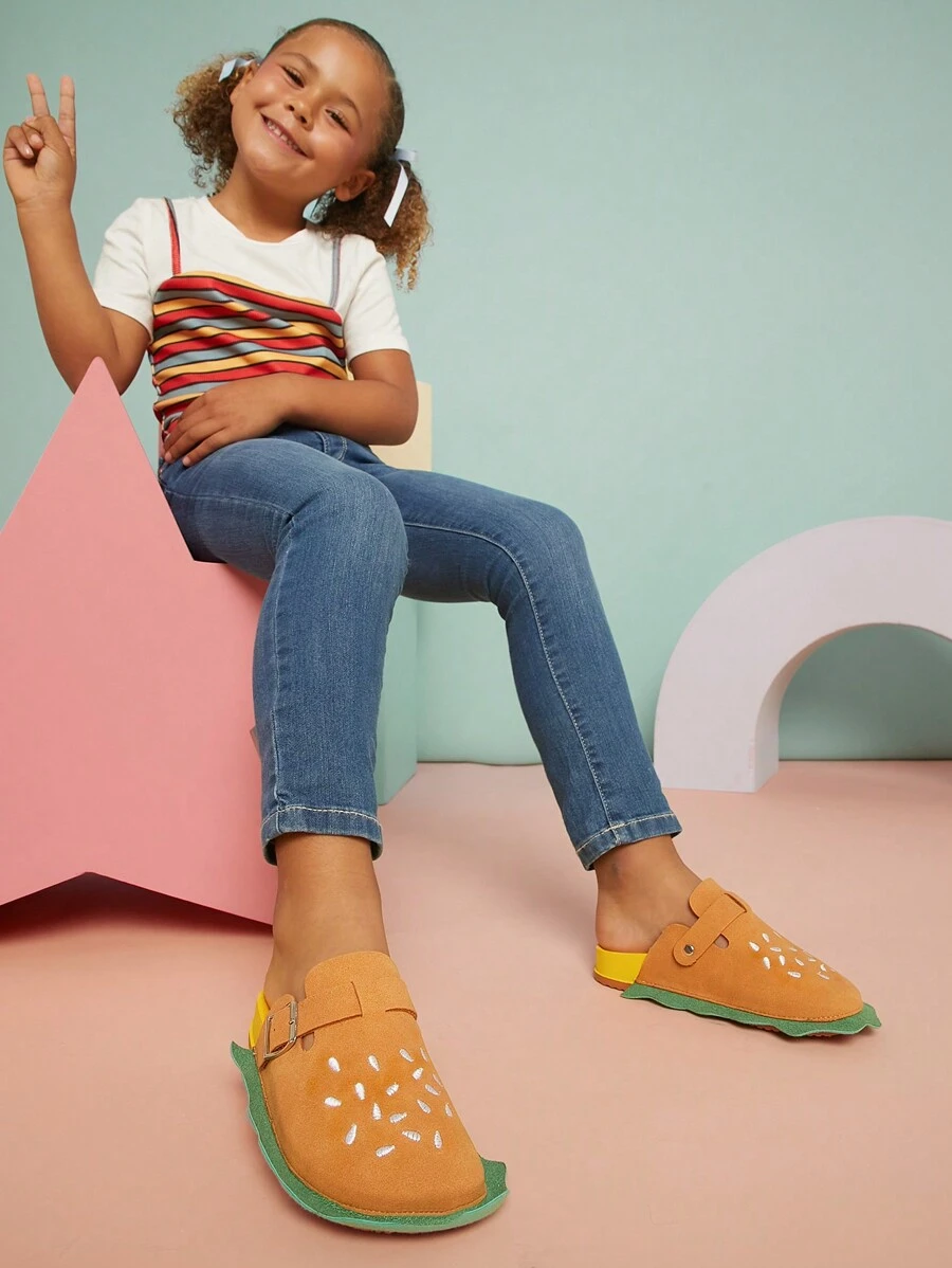Mini mi Instgram Hot Style Kids Fun Burger-Themed Clogs-Eye Catching Slippers,Super Cute - Multicolor - View 1