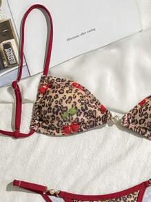 2 件套女士性感迷人印花吊带比基尼夏季 - 彩色 - 查看 5