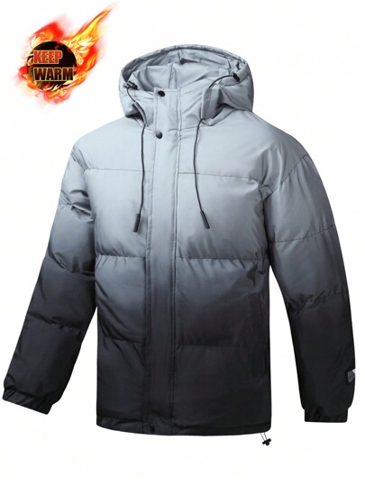 Manfinity Sport Corelite Boyfriend Style Men's Ombre Hooded Sweatshirt Jacket Puffer Jacket