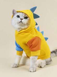 PETSIN 1 chiếc áo hoodie cosplay khủng long màu vàng và tương phản, đồ dùng cho mèo - Nhiều màu - Xem 1