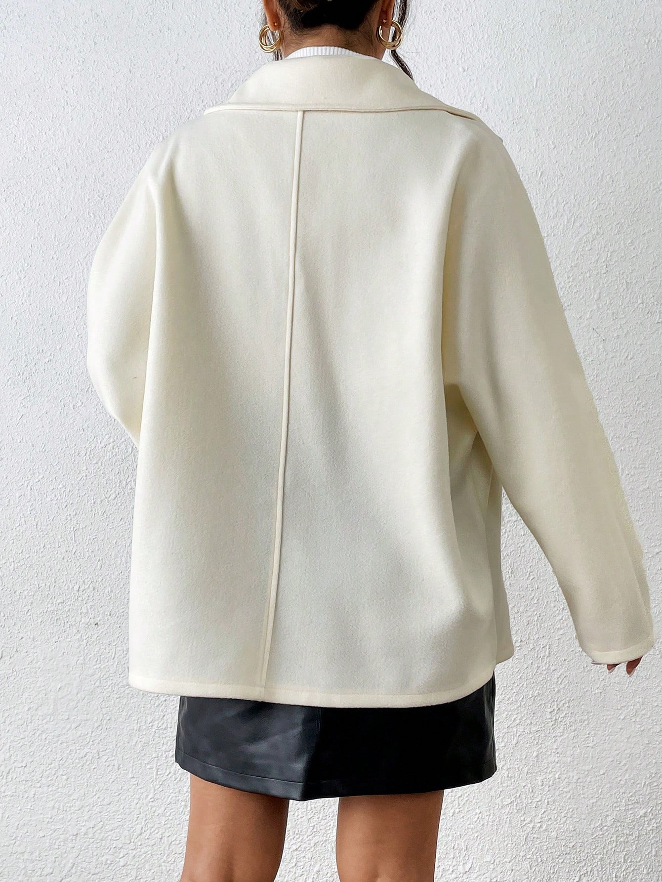 Chiquease معطف كاجوال بسيط للنساء بازرار أمامية وأ...