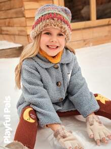 SHEIN 女童两件套星月刺绣纹理打底裤，时尚简约休闲套装，适合秋冬季穿着 - 彩色 - 查看 29