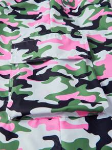 SHEIN Explorewe 2 件套 Tween Girl 迷彩裤和吉他字母印花运动衫套装 - 彩色 - 查看 6