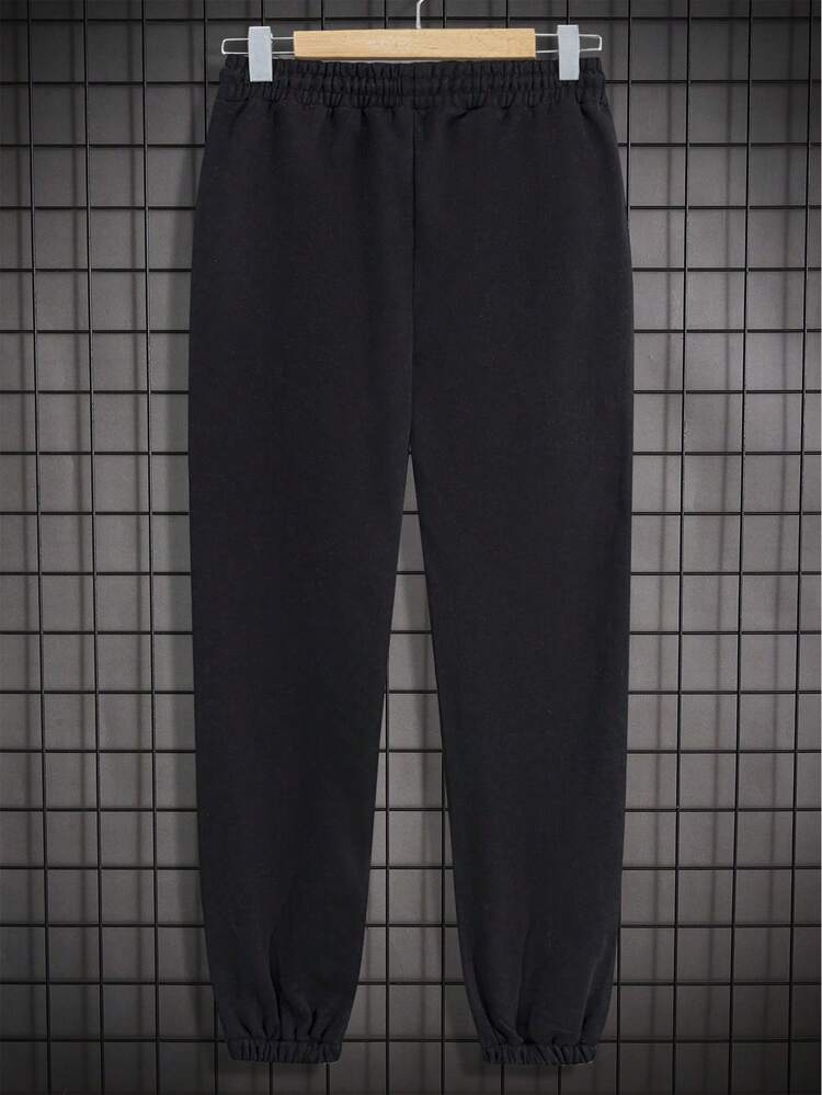 RueChic 棉质男士字母印花常规连帽衫套装 - 軍綠色 - 查看 9