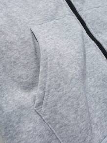 Manfinity Homme Men's Colorblock Kangaroo Pocket Hooded Zip-Up Sweatshirt - Multicolor - View 7