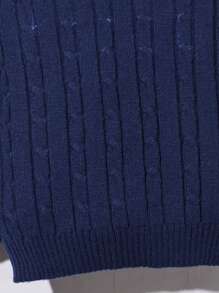 Maglione lavorato a maglia jacquard blu navy per ragazzo adolescente, adatto per andare al lavoro, a scuola, per uso casual, sport, autunno inverno
