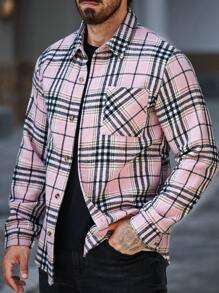 Manfinity Homme 男士休闲格子长袖外套，秋季 - 彩色 - 查看 6