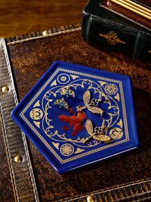 HARRY POTTER X SHEIN Chocolate Frog Geometric Pattern Ceramic Jewelry Display Tray,Gifts, Valentine's Day - Royal Blue - View 2