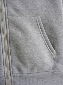 Manfinity Hypemode Áo nỉ có mũ trùm đầu in chữ thường ngày cho nam, mùa thu/đông - Màu Xám nhạt - Xem 4