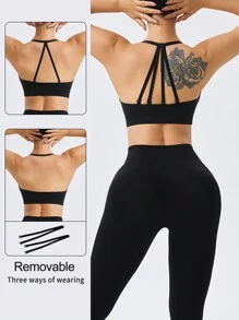 Seamless High Stretch Tie-Dye Sports Set (Random Print) - Black - View 3