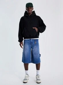 Musero Men Hooded Drawstring Sweatshirt - Black - View 4