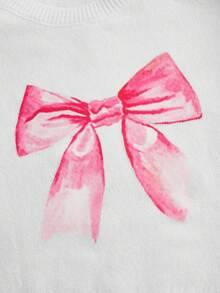 Marina Oliveira Artist, pentru femei, cu gât rotund, cu mânecă lungă, model cu fundă, ocazional, pulover, pentru toamnă/iarnă, vacanță, vacanță, festival, se potrivește Ibiza - alb - Vizualizare 4