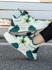 1 双儿童户外时尚 PU 皮革卡通旋转扣防滑耐磨户外休闲鞋，适合小女孩，适合宝宝 - 彩色 - 查看 2