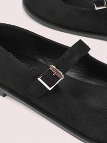 CUCCOO DOLLMOD 女士平底黑色圆头鞋 Tabi 分趾鞋 玛丽珍低跟校园风格 适合圣诞节和新年假期氛围 秋冬季 - 黑色 - 查看 3