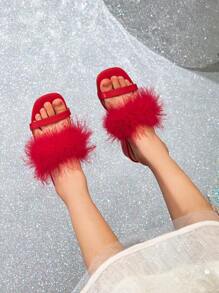 1 双时尚、百搭、奢华的女童高跟凉鞋 - 紅色 - 查看 4