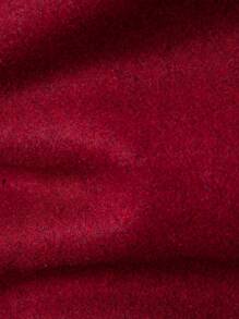 Manfinity Mode 男士纯色前扣商务休闲夹克，秋冬 - 酒紅色 - 查看 6