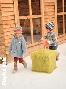 SHEIN 冬季男童格子长袖单排扣口袋休闲夹克 - 彩色 - 查看 23