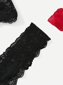 Bộ đồ lót ren gợi cảm không dây 2 món dành cho nữ - màu đen - Xem 3
