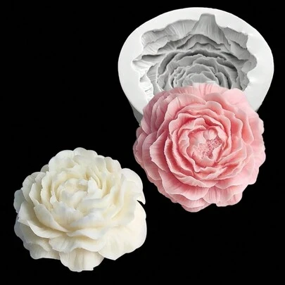 1 件优质 3D 现代花朵硅胶模具 - 多功能 DIY 工艺模具，适用于树脂环氧树脂、蜡烛、肥皂和圣诞装饰品、节日礼物、家居装饰创作必备灵活易脱模和可重复使用的完美装饰物、珠宝、沐浴球制作