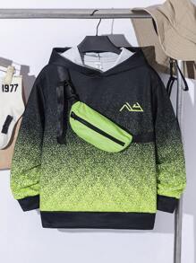 男孩渐变色连帽运动衫，配斜挎包，儿童青少年圣诞服装，包括运动衫、裤子、圣诞礼物、夹克