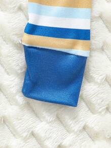 3pcs/Set Boys' Cute Cartoon & Striped Print Snug Fit Long Sleeve T-Shirt And Long Pants Pajamas - Multicolor - View 6