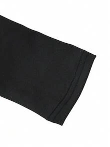 女士圆领露背长袖基本款短款上衣弹力露背外出 T 恤