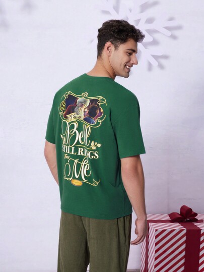 THE POLAR EXPRESS X SHEIN Men Graphic Print Short Sleeve T-Shirts, For Christmas