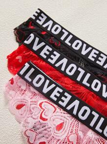 3 件装性感蕾丝舒适内裤 - 彩色 - 查看 4