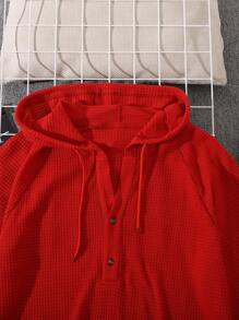 Manfinity Homme Men's Pineapple Floral Print Hoodie Sweatshirt, Comfortable For Autumn/Winter, For Christmas - Red - View 4