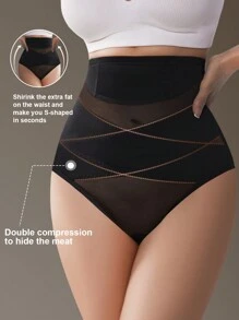 女士塑身控制内裤，高弹力透气丁字裤