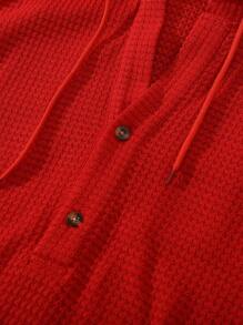 Manfinity Homme Men's Pineapple Floral Print Hoodie Sweatshirt, Comfortable For Autumn/Winter, For Christmas - Red - View 3