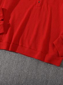 Manfinity Homme Men's Pineapple Floral Print Hoodie Sweatshirt, Comfortable For Autumn/Winter, For Christmas - Red - View 6