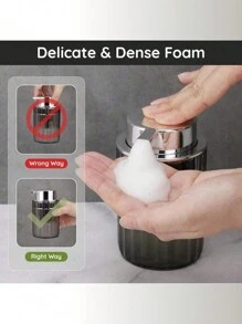 1 件装洁面乳起泡器和洗手液按压瓶 - 发泡沐浴露和洗发水的神器！这款特殊的轻奢分装瓶可产生丰富的泡沫。非常适合洁面乳、洗手液等。这款时尚实用的必备品可提升您的日常清洁程序 - 銀色 - 查看 6