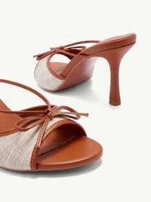 CUCCOO CHICEST Women's Peep Toe Bow Decor High Heel Sandals Spring Shoes Spring Break Easter Prom Heels