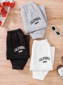 SHEIN Leap Crew Teen Girl's Buy 1 Get 2 Free 3pcs/SetCasual College Print Pattern Loose Knitted Sweatpants Multi-Piece Set In Three Colors, One Or Three Pieces Each/Back To School - Multicolor - View 4