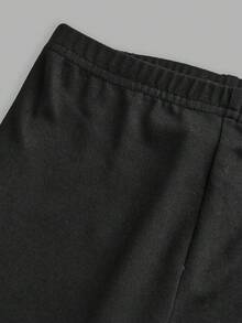 2 件套年轻女孩和年轻女孩双面羊毛连帽衫和紧身裤套装，适合日常休闲穿着 - 黑與白 - 查看 10