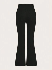 SHEIN EZwear Pantalones casuales de mujer de unicolor, corte slim para uso diario - Multicolor - Ver 8