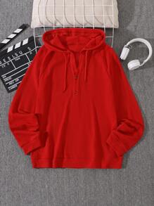 Manfinity Homme Men's Pineapple Floral Print Hoodie Sweatshirt, Comfortable For Autumn/Winter, For Christmas - Red - View 1