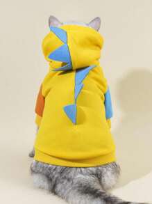 PETSIN 1 chiếc áo hoodie cosplay khủng long màu vàng và tương phản, đồ dùng cho mèo - Nhiều màu - Xem 6