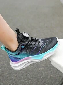 1 Đôi Giày Thể Thao Lưới Thoáng Khí Thời Trang Cho Trẻ Em, Chống Trượt, Giày Thường Ngoài Trời Bền Cho Mùa Hè & Mùa Thu, Giày Bóng Rổ Trẻ Em Thoải Mái, Nhẹ & Mềm Mại Cho Bé Gái Đáng Yêu Và Bé Trai Ngầu Có Dây Đeo Xoay Được - Nhiều màu - Xem 3