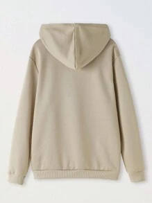 SHEIN 青少年男童压纹休闲套头卫衣 - 杏色 - 查看 2