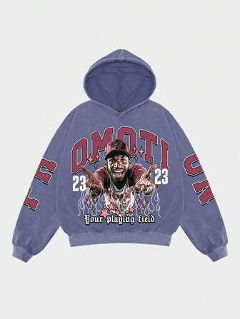 Street Life sweat-shirt à capuche court vintage délavé pour hommes, style de rue