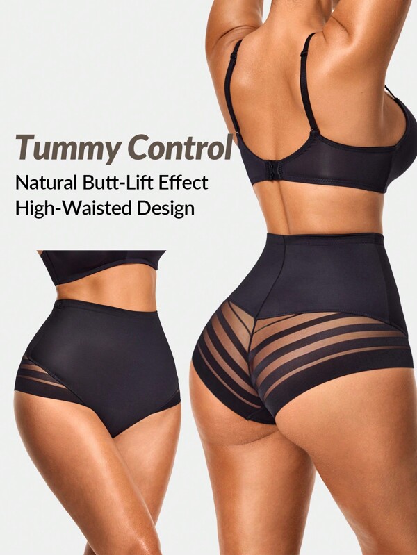 SHEIN Shape Shaping Mid-Waisted Shapewear Brief Bottom, Body Shaper Butt Lifter-Tummy Waist Control Panty