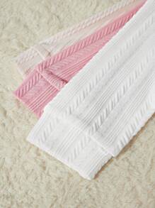 SHEIN 3 件套女婴优雅高领针织提花套头衫套装，适合秋冬季 - 彩色 - 查看 5