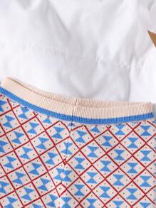 SHEIN 男婴时尚可爱针织毛衣裤，休闲 - 彩色 - 查看 3